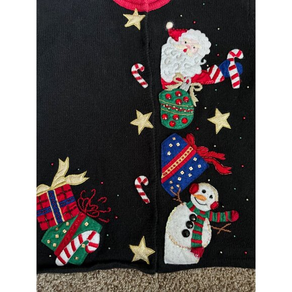 Vintage Heirloom Collectibles Christmas Collection Button Up Sweater - Size Smal - Picture 4 of 9